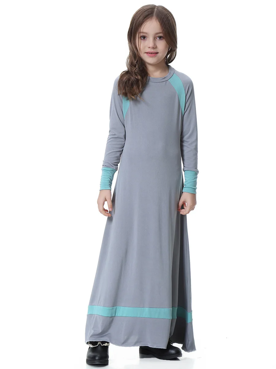 

Prayer Dress Muslim Polyester Children Abaya Islamic Clothes for Girl Malaysia moroccan kaftan TH604