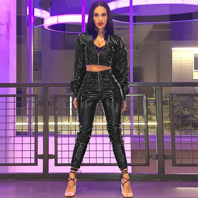 Leather pants suit Clearance