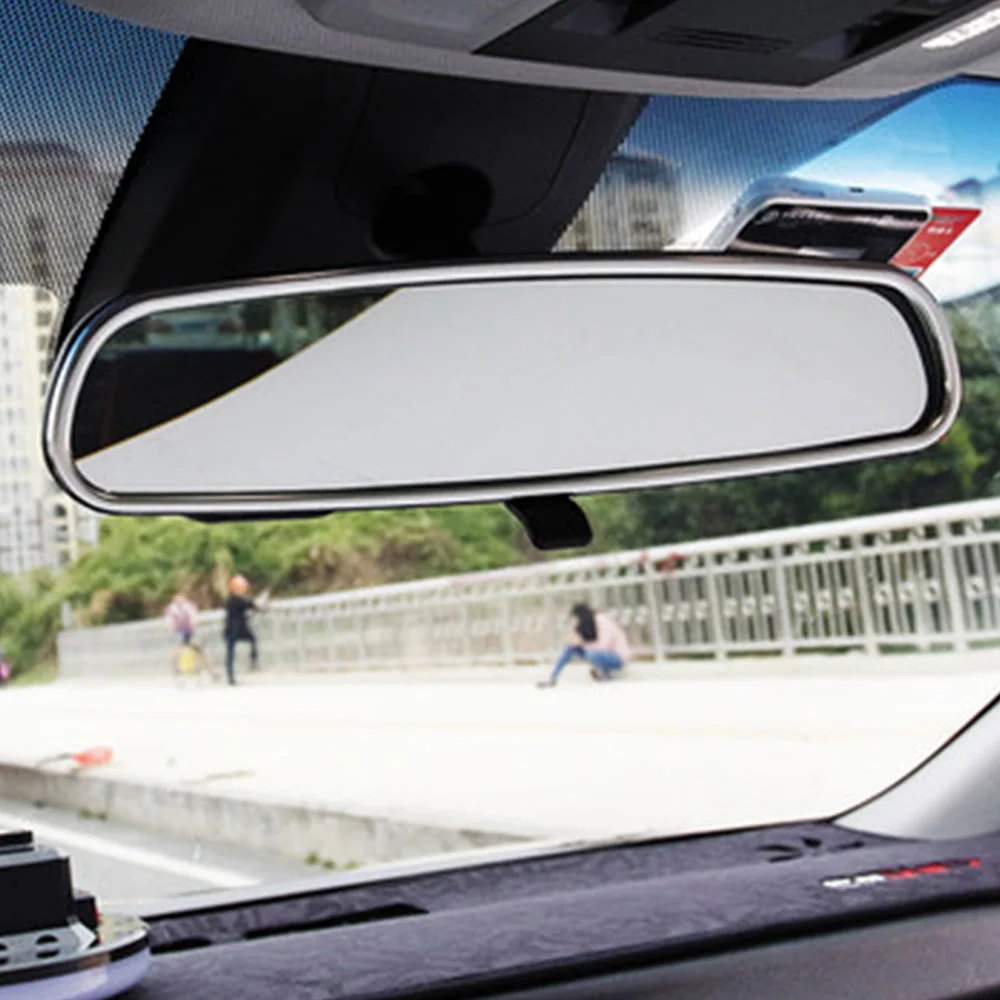 

For Toyota Camry 2018 Car Inside Rearview Mirror Trim Cover Interior rearview mirror trim styling Stainless Steel Accessories