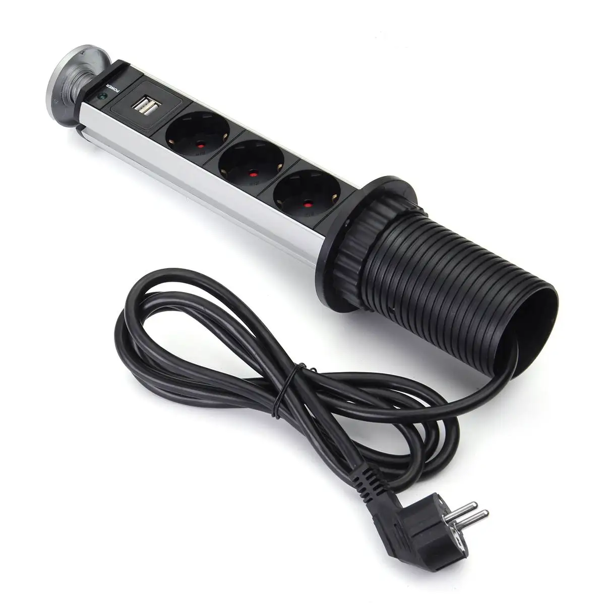  Enchufe UE 16A PULL UP 3 toma de corriente 2 puerto de carga USB mesa de cocina enchufes para escri