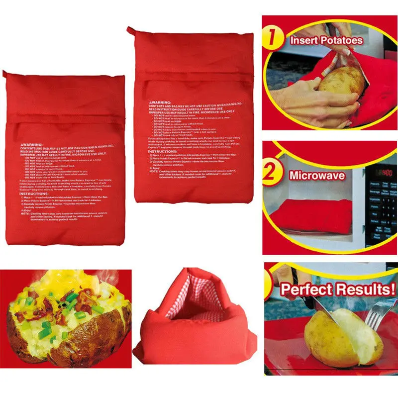 

Washable Cooker Bag Microwave Baking Potatoes Bag Rice Pocket Cooking Tools Easy To Cook Kitchen Gadgets Baking Tool