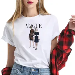 VOGUE модный элемент принт белая женская футболка Модные Мужская футболка с длинными рукавами