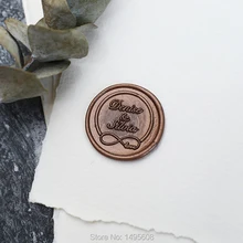 Персонализированные Свадебные инициалами насквозь с бесконечное, индивидуальные имена свадебные приглашения ретро старинный штамп, уплотнения, восковая печать, подарки