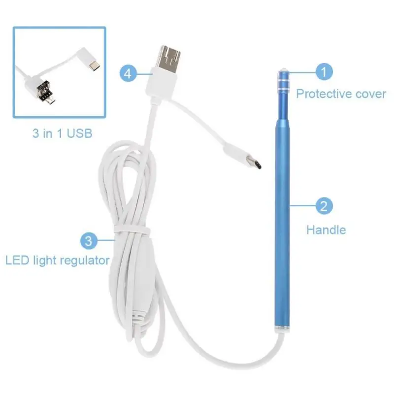 3 в 1 USB инструмент для чистки ушей Многофункциональный Android PC визуальная Ушная