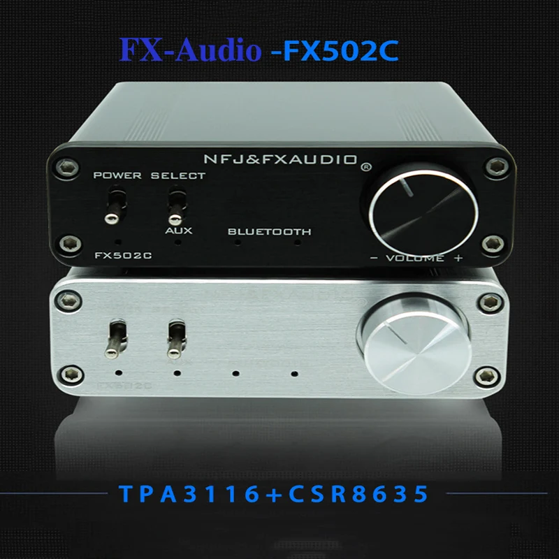 

FX-AUDIO FX502C 50W+50W bluetooth Digital HiFi Amplifier TPA3116+CSR8635 Mini Fever Home Amplifier 12-24V