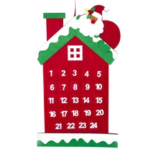 1 шт. Адвент-календарь подвесной фетровый обратный отсчет Адвент-календарь Рождественский календарь декоративный календарь для украшения Рождество