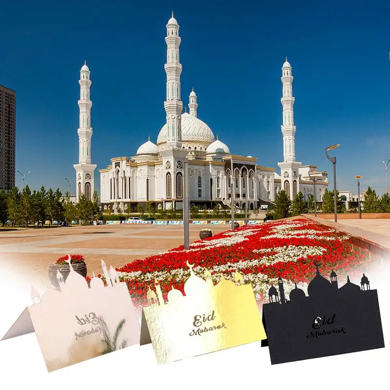 50 шт. визитная карточка стол для сидения винтажный приёма Eid Mubarak режущие открытки
