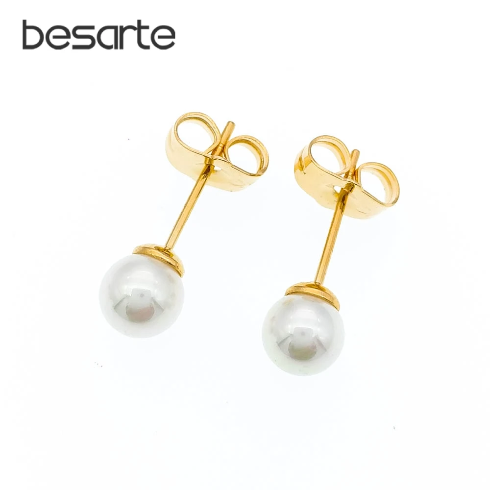 5Mm/8Mm Perle Orecchini Con Perno Delle Donne Oro Perle Boucle D' Oreille Femme Parel Oorbel Orecchini Aretes Perla Kolczyki Inci Kupe E2899