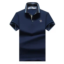 4XL, мужские летние Смарт повседневные хлопковые рубашки поло с коротким рукавом, мужские брендовые Новые облегающие эластичные однотонные рубашки поло с вышивкой, мужские Топы И Футболки