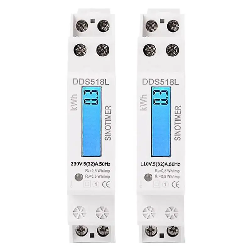 

Energy Meter Single Phase Wattmeter High Precision LCD Display Backlight DIN Rail Electric Energy Meter Voltmeter Ammeter