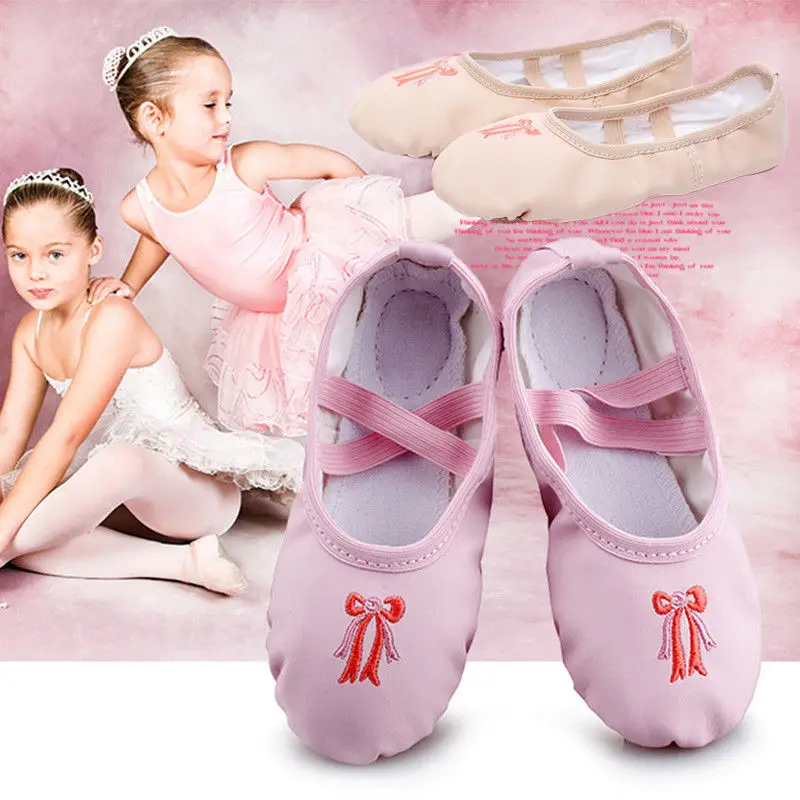 Балетки для девочек кожаные балетки парусиновые танцевальные туфли детские