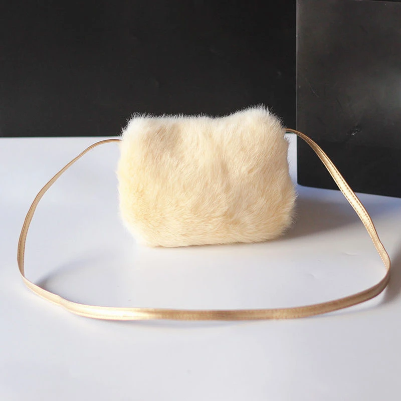 2019 جديد لطيف الاطفال الأطفال الفتيات البسيطة Bowknot Crossbody أكياس لينة الفراء حقائب حقيبة محفظة