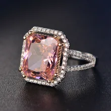 Charms Pink Quartz Wedding Rings Women's 925 Sterling Silver Jewelry Ring Romantic Gemstone Engagement Anniversary Party Gifts Charms Pink Quartz Wedding Rings Women's 925 Sterling Silver Jewelry Ring Romantic Gemstone Engagement Anniversary Party Gifts