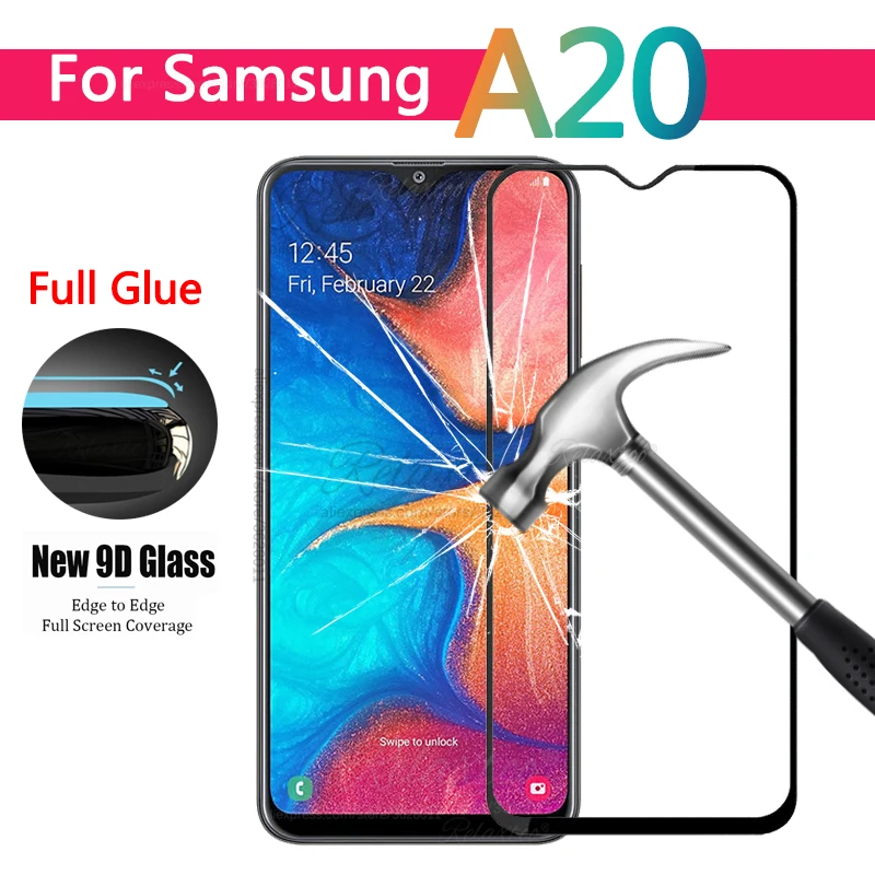 9D изогнутое полностью проклеенное закаленное стекло для samsung Galaxy A20e A20 A205F Защита