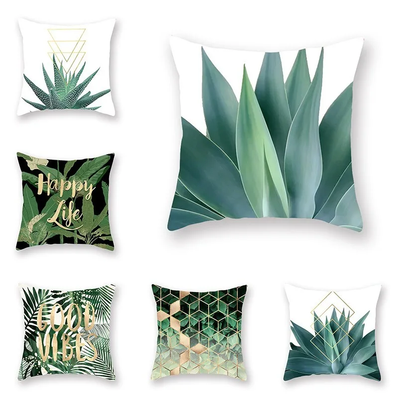 

Jungle Design Polyester 45x45cm Home Cushion Cover Plants Series Decorative Sofa Bed Waist Pillowcase Office Car Pillow Case