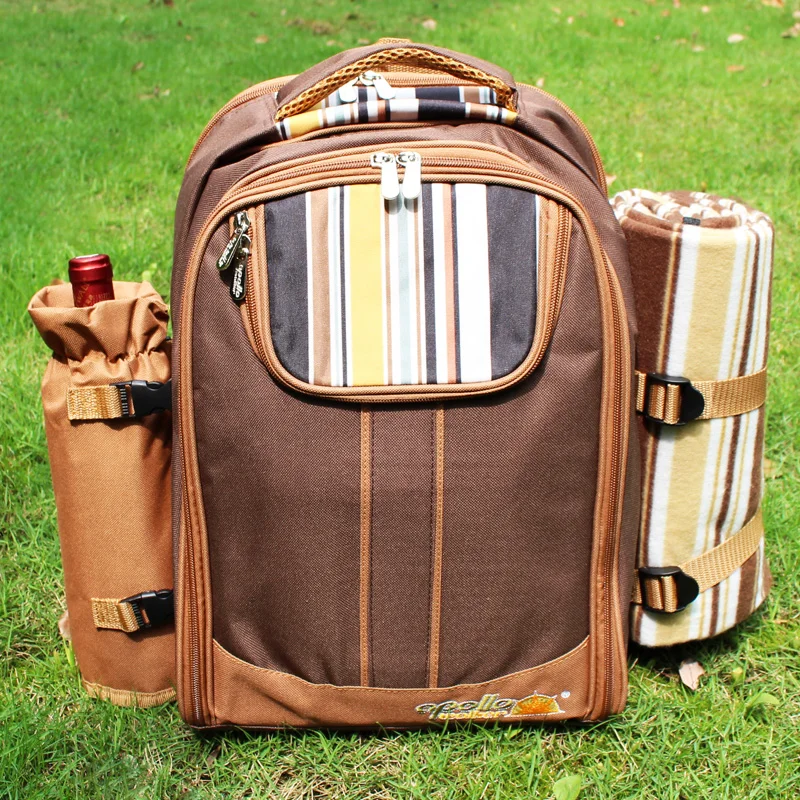 Picnic bag Portable camping backpack with cutlery refrigerator bag cubiertos picnic set for 4 Camping cooler bags with blanket