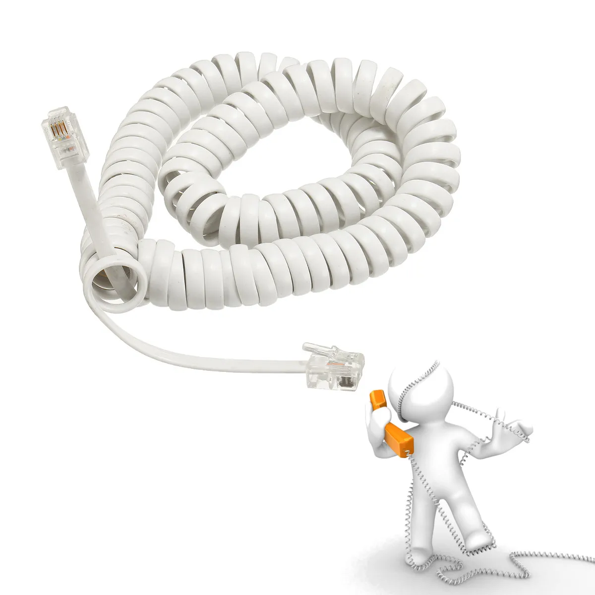 2 M أسود أبيض RJ10 4P4C ملفوف وحدات الهاتف كابلات الهاتف سلك المنزل مكتب فندق واردة المتصل شاشة الكريستال السائل الثابت الهاتف 2 M أسود أبيض RJ10 4P4C ملفوف وحدات الهاتف كابلات الهاتف سلك المنزل مكتب فندق واردة المتصل شاشة الكريستال السائل الثابت الهاتف