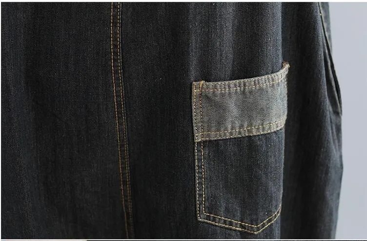 1123 весенний винтажный комбинезон большого размера с широкими штанинами, женский свободный облегающий джинсовый комбинезон на бретельках, джинсовые комбинезоны для женщин