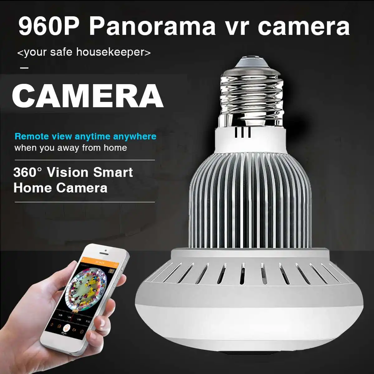 

WiFi Wireless Panoramic 960P Light Bulb IP Camera Lamp APP Control Bulb Camera Two Way Talk Audio VR Security Bulb WIFI camera