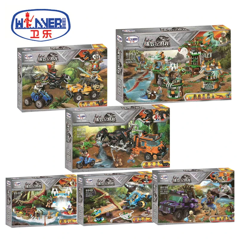 

New Jurassic World Dinosaur Park Set Building Kits Blocks Indominus Rex Indoraptor Model Bricks Toy Gift