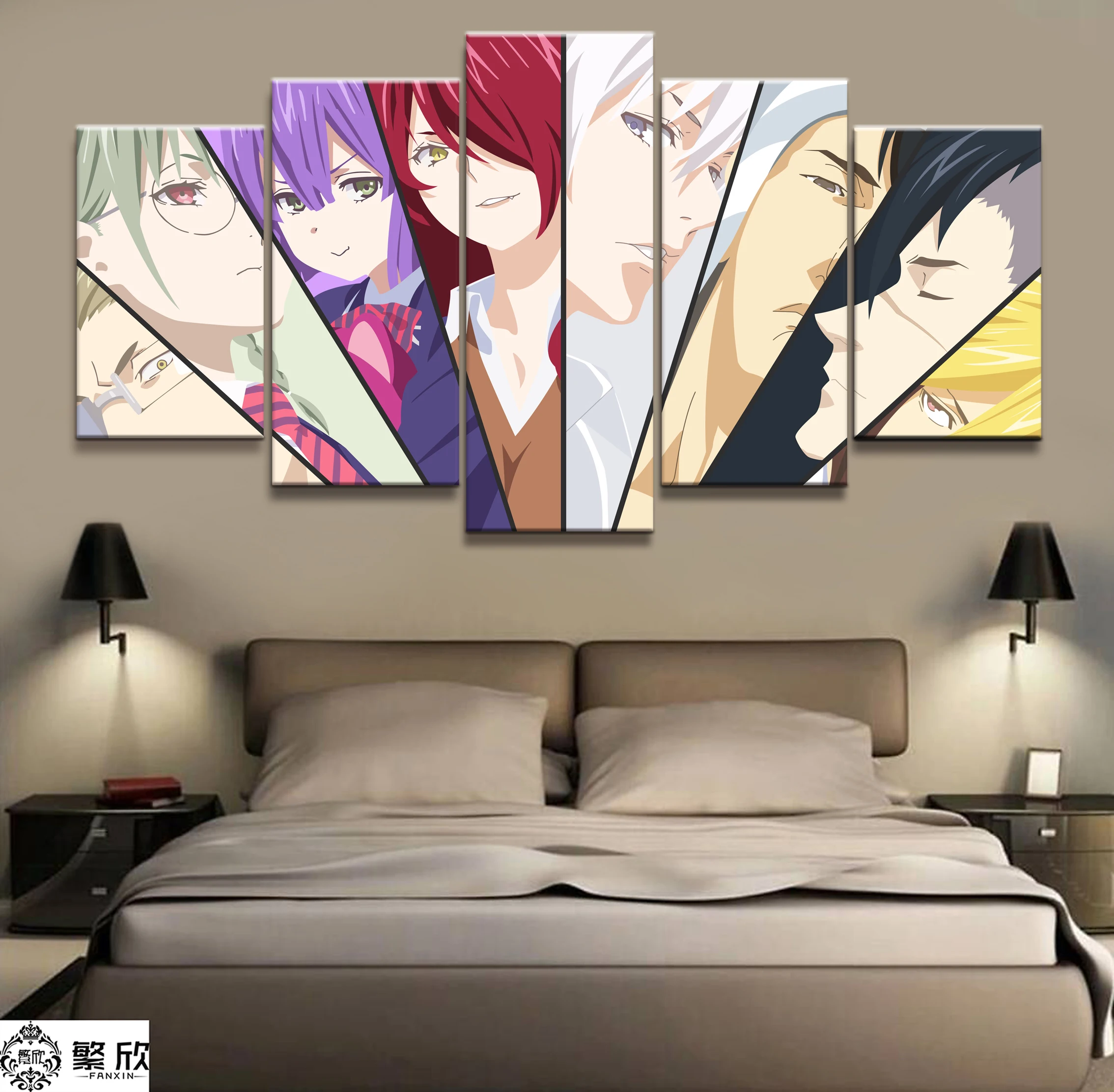 

Home Decor Modular Canvas Painting Picture 5 Piece Shokugeki No Soma Anime Characters Poster Wall For Home Canvas Wholesale
