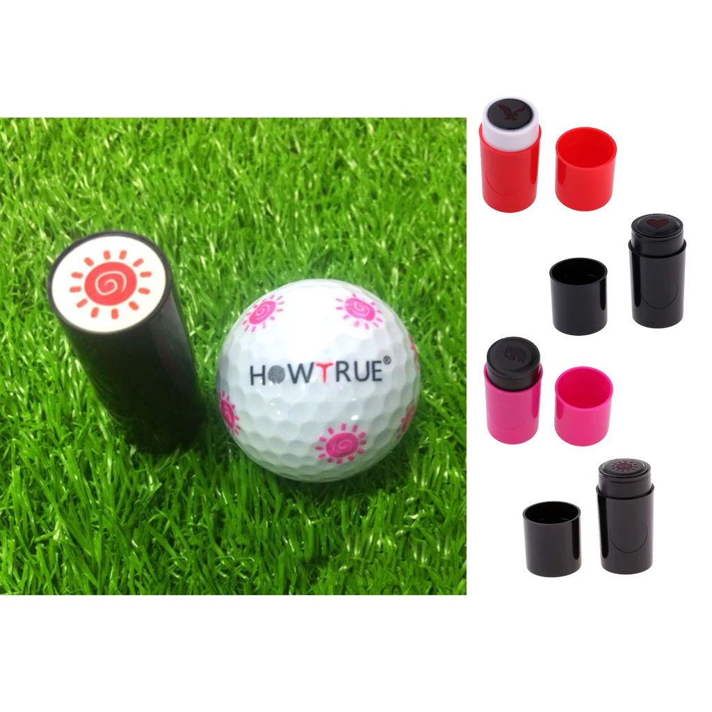 4 Pieces Quick Drying Golf Ball Stamper Golfer Stamp Marker Training