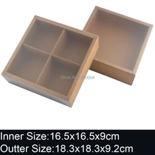 10 шт. 18,3x18,3x9,2 см коричневый скользящий ящик Крафтовая бумага для свадебных сувениров конфеты подарок торт на заказ