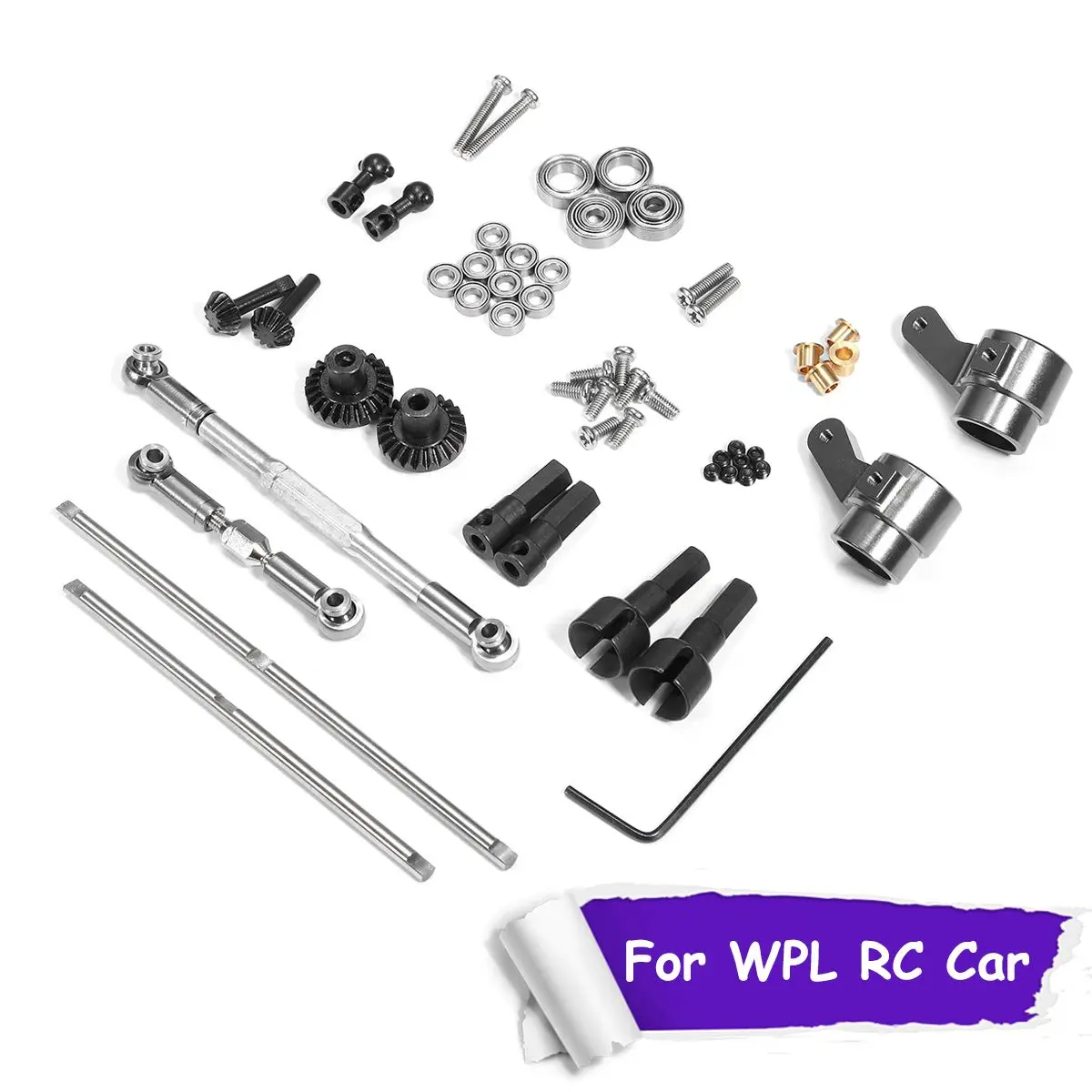 

For WPL B-1 B14 B16 B24 C-14 C24 RC Car 1/16 Parts Upgrade Metal Front & Rear Axle Gear Set RC Car Durable Perfectly Fit