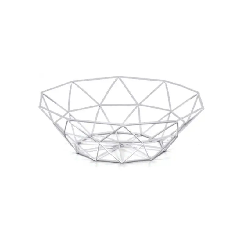 

Hot Storage Basket Creative Snacks Candy Basket Desktop Bedroom Kitchen Fruit Basket Decor European Iron Hollow Storage Basket