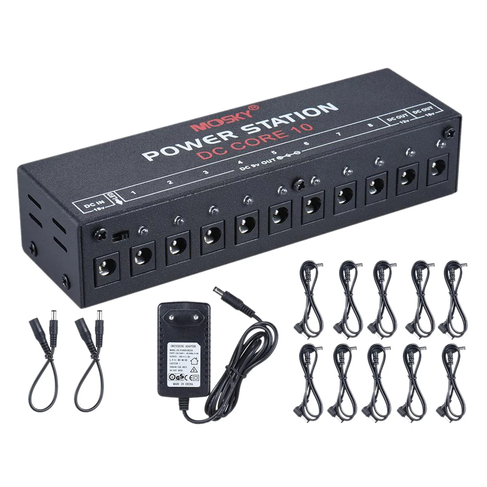 MOSKY DC-CORE10 Mini Guitar Effect Power Supply for 9V 12V 18V Ten Isolated Outputs Compact Portable Parts &amp Accessorie | Спорт и