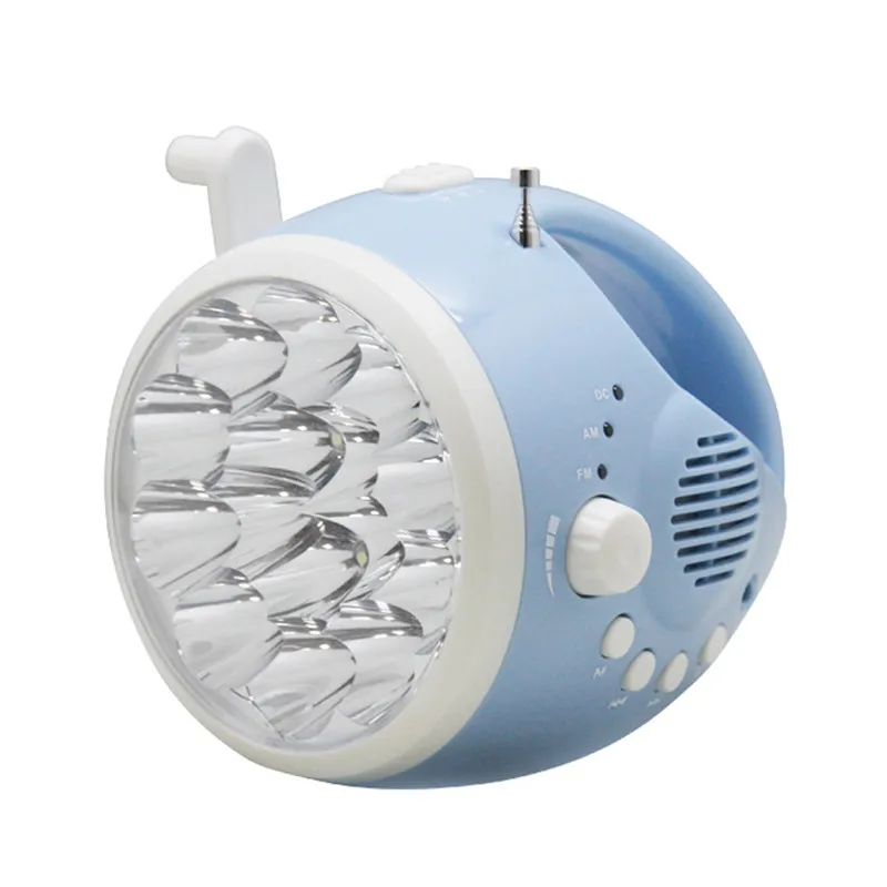 

CLAITE Mini Emergency Hand Crank Flashlight 15 LEDs Multifunctional AM/FM Radio Rechargeable Flashlight For Camping