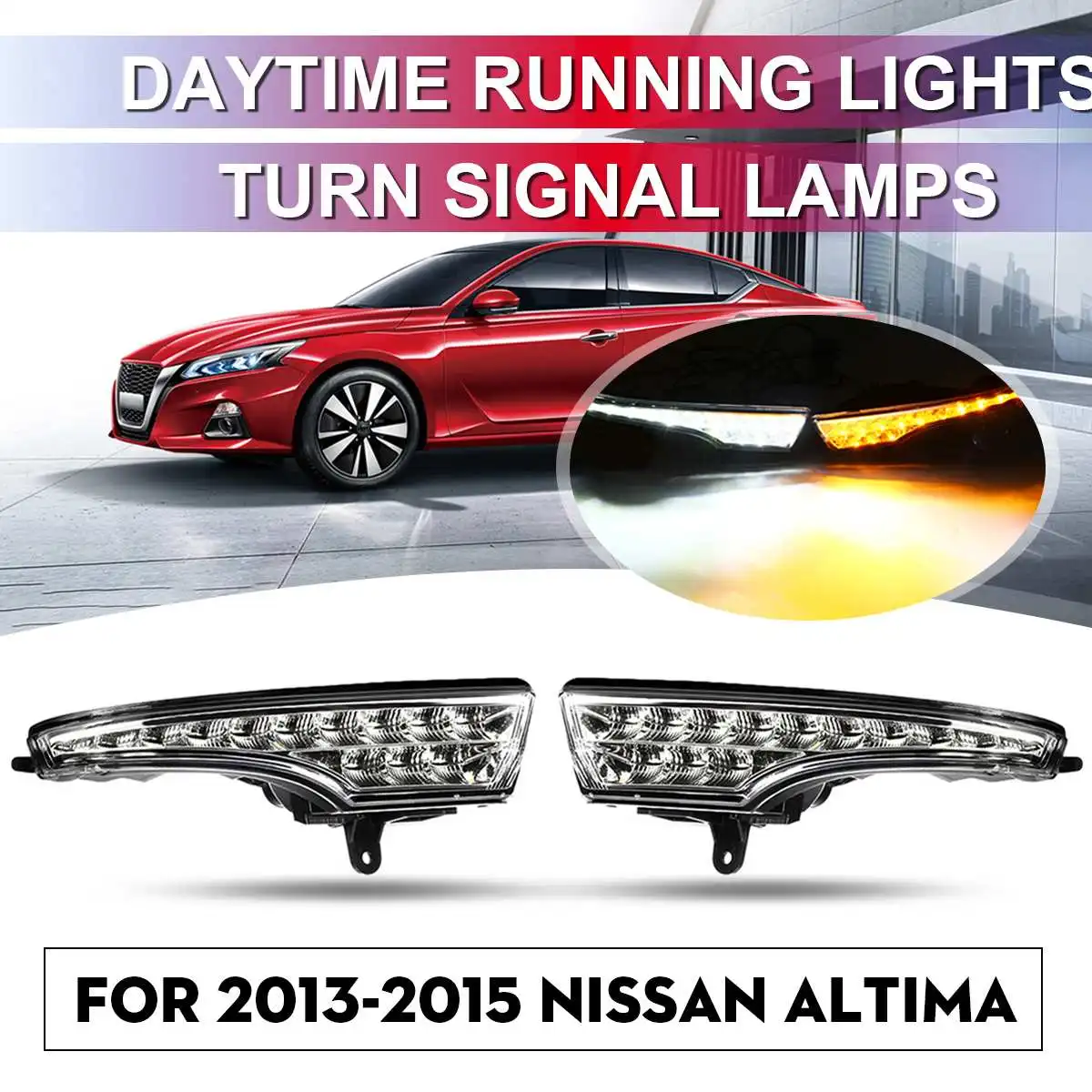 

Car Led Drl For Nissan Altima 2013 2014 2015 Daytime Running Light Front Bumper Turn Signal 12V Daytime Driving Fog Lamp