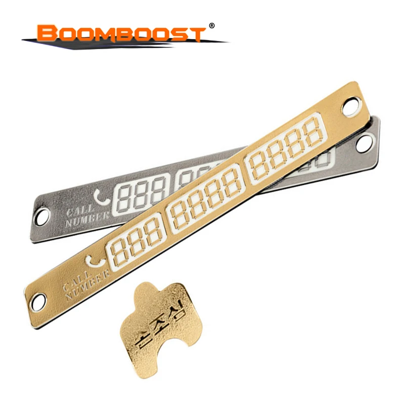 

Telephone Number Card Golden Silvery Temporary Car Parking Card Notification Night Light 2 Colors to option Sucker Plate