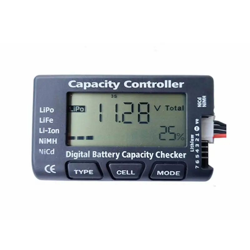 CellMeter с 7 цифровыми батареями проверка емкости батареи для LiPo LiFe Li Ion Nicd NiMH