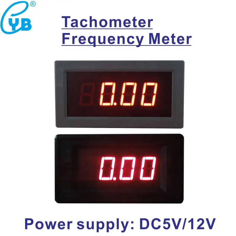 

YB5135FT Powered by DC5V Digital Frequency Meter Tachometer Frequency Meter Count Mini Full Closed Type Red LED Display 3 Digits