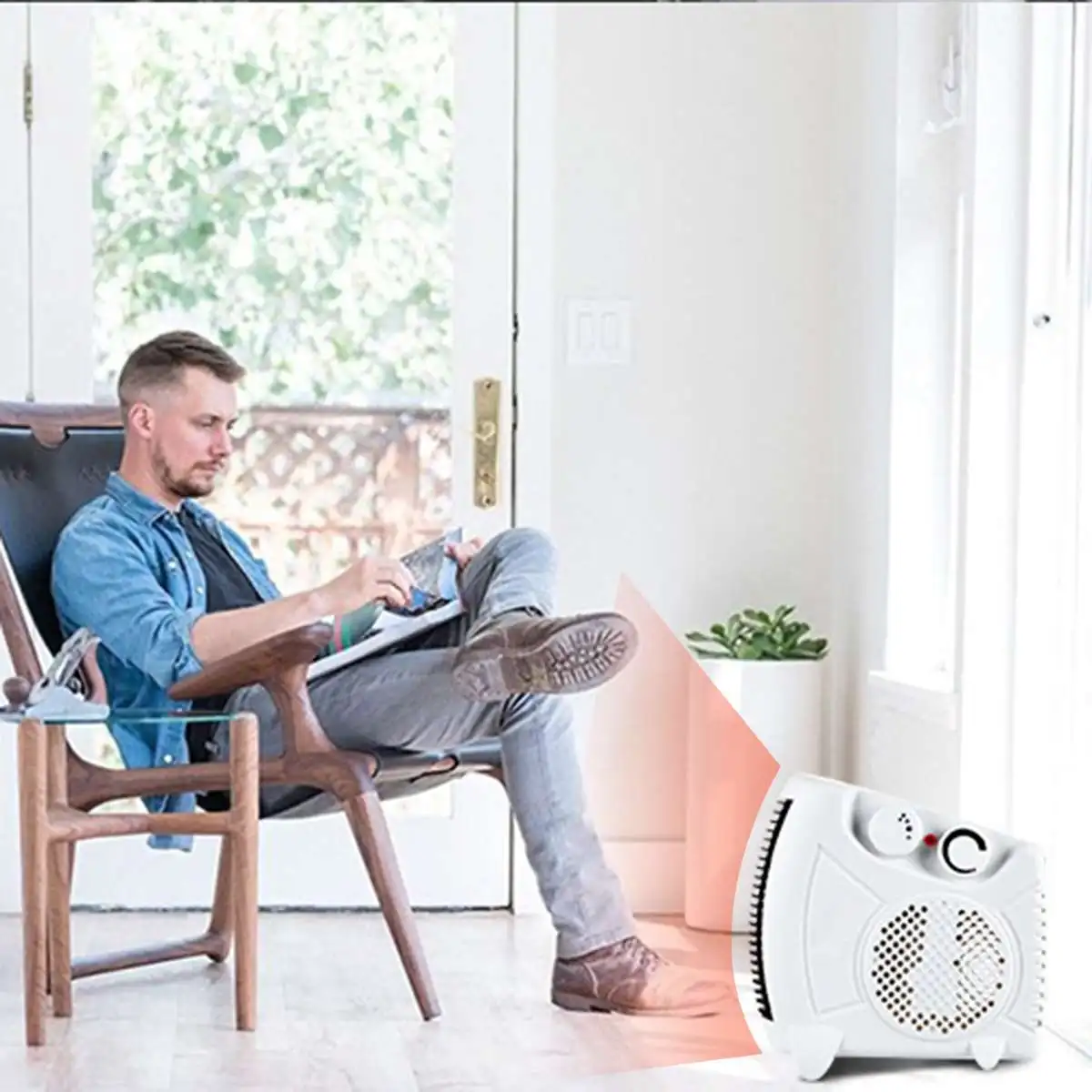 

220V 1450W US Plug Mini Fan Heater Electric Air Heater Desktop Household Handy Heater Stove Radiator Warmer Machine For Winter