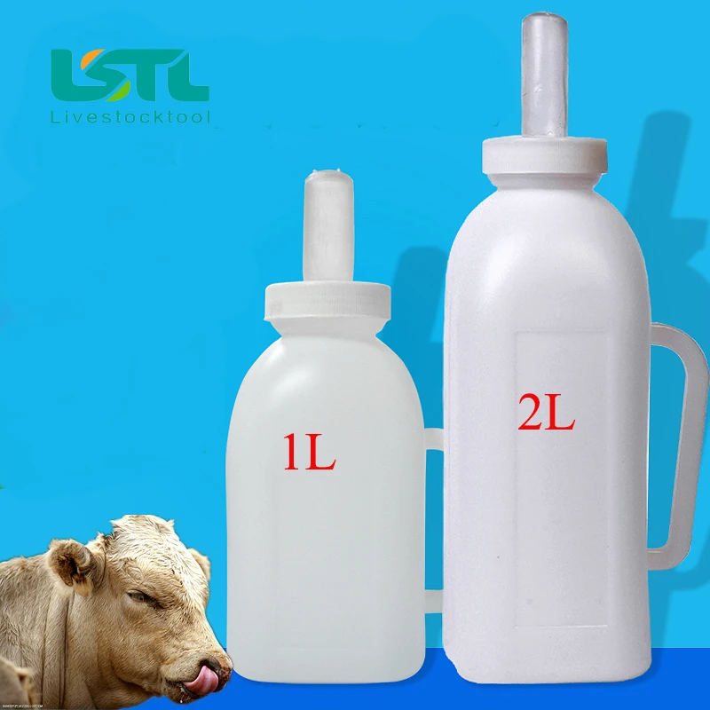 

1/2L Farm Cattle Calf Milk Feeding Bottle Quality Plastic Livestock Animals Calf Sheep Pet MIlk Dinker Nipple Feeding Device