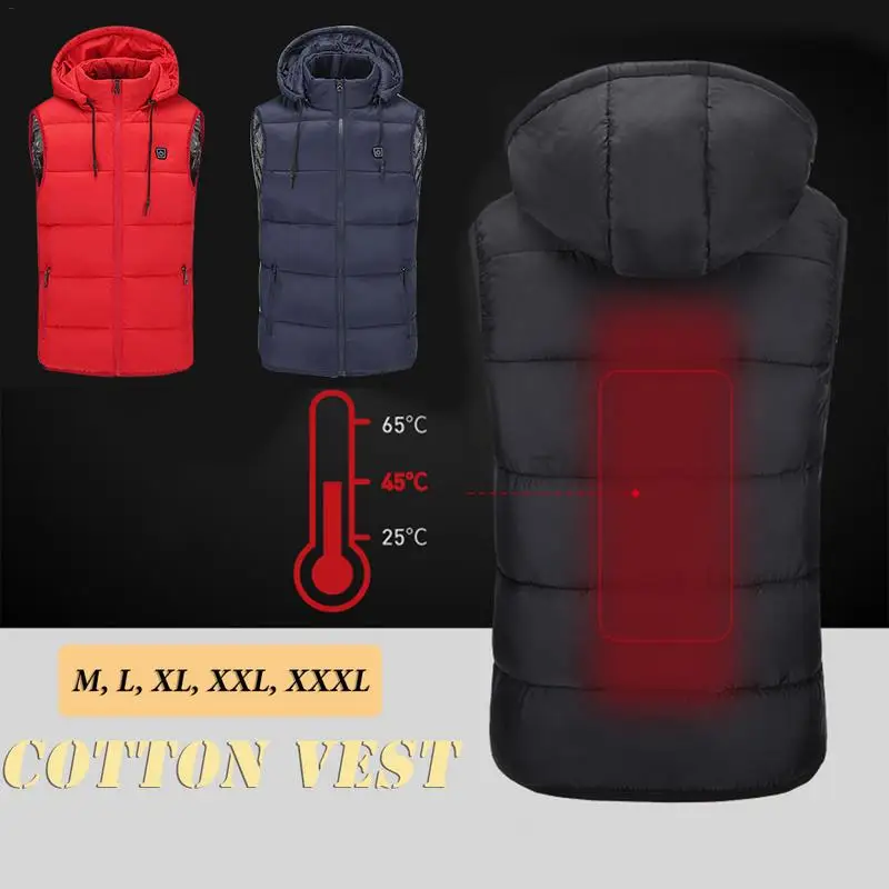 

Men Winter Outwear USB Infrared Smart Heating Vest Jacket Electric Thermal Warm Inside Coat Hiking Vest Heating Down Jacket