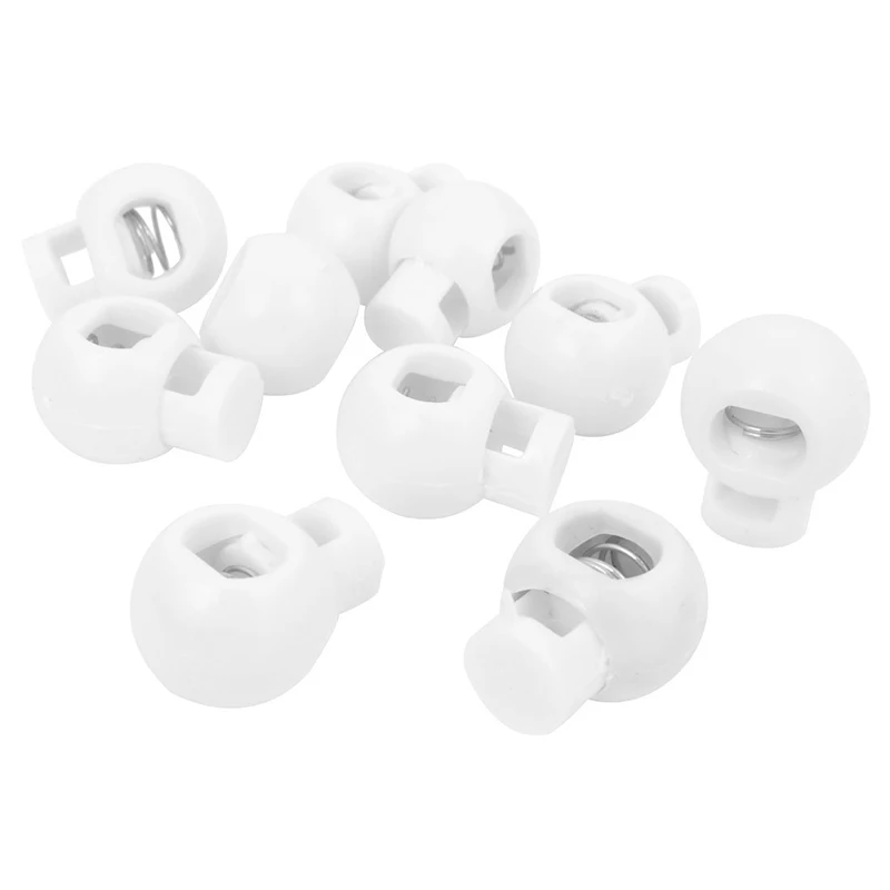 

10 Pcs White 6mm x 5.5mm One Hole Cord Stoppers Cord Lock Cordlock Stoppers
