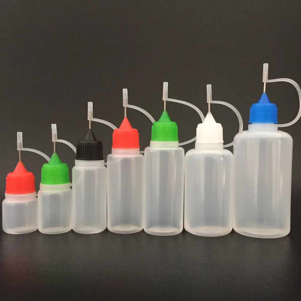

200pcs Needle Vials 3ml 5ml 10ml 15ml 20ml 30ml 50ml PE Soft Empty E Liquid Dropper Bottles For E Juice With Metal Tips