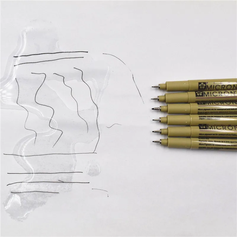 1 шт. Сакура ручка Pigma Micron Neelde мягкой щеткой Водонепроницаемый для рисования