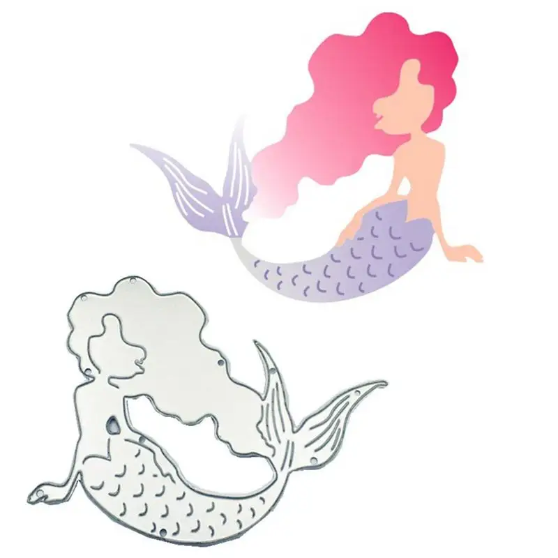 

3D Mermaid Cutting Dies Stencils for DIY Stamp Scrapbooking Card Photo Greeting Cards Scrapbooking Dies Decoration Supplies