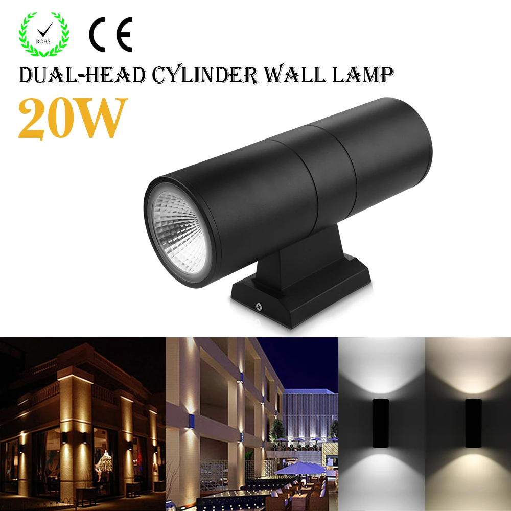 COB LED Outdoor Wall Light 20W Dimmbale Up-Down Indoor LED Wall Lamp Outdoor Waterproof IP65
