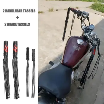 

Motorcycle Handlebars Sun-proof Rain-proof Brake Clutch Fringe Grip Covers Auto Refit Retro Flame Handlebar Handle Accessories