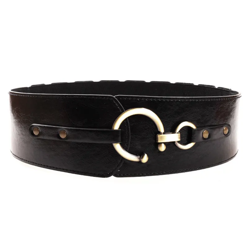 

Women Adjustable Metal Waist Belt Leather Bling Gold Plate Slim Simple Belt Female Gold PU Waist Belts for Women Wholesale