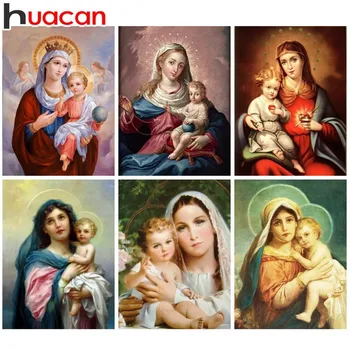 

Huacan Diamond Painting Religion Full Square Picture Rhinestone 5D Diy Diamond Embroidery Cross Stitch Mosaic Home Decor