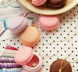 Портативный карамельный цвет мини милый Macarons чехол Органайзер коробка для хранения ювелирных изделий Кольцо цепочки и ожерелья 2 шт