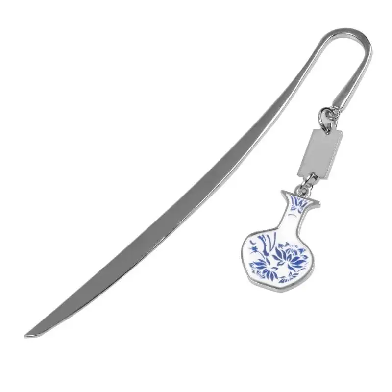 ALLOYSEED сплав синий и белый фарфоровые закладки для книг китайский стиль кулон закладки Китай для чтения