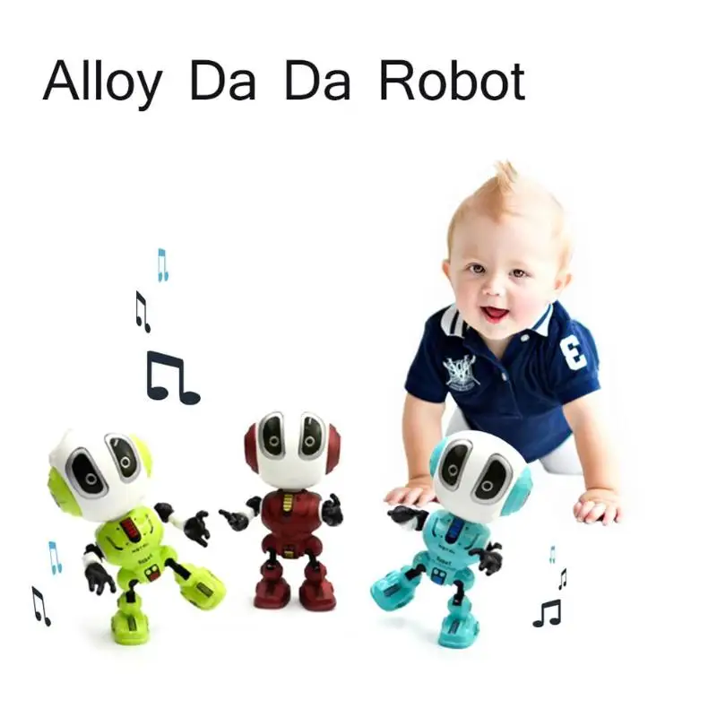 Kid Smart Robot Toy Head Touch Sensor Smart Q Robot Toy Electronic Alloy LED Light Sound Early Educational Action Figure Model 