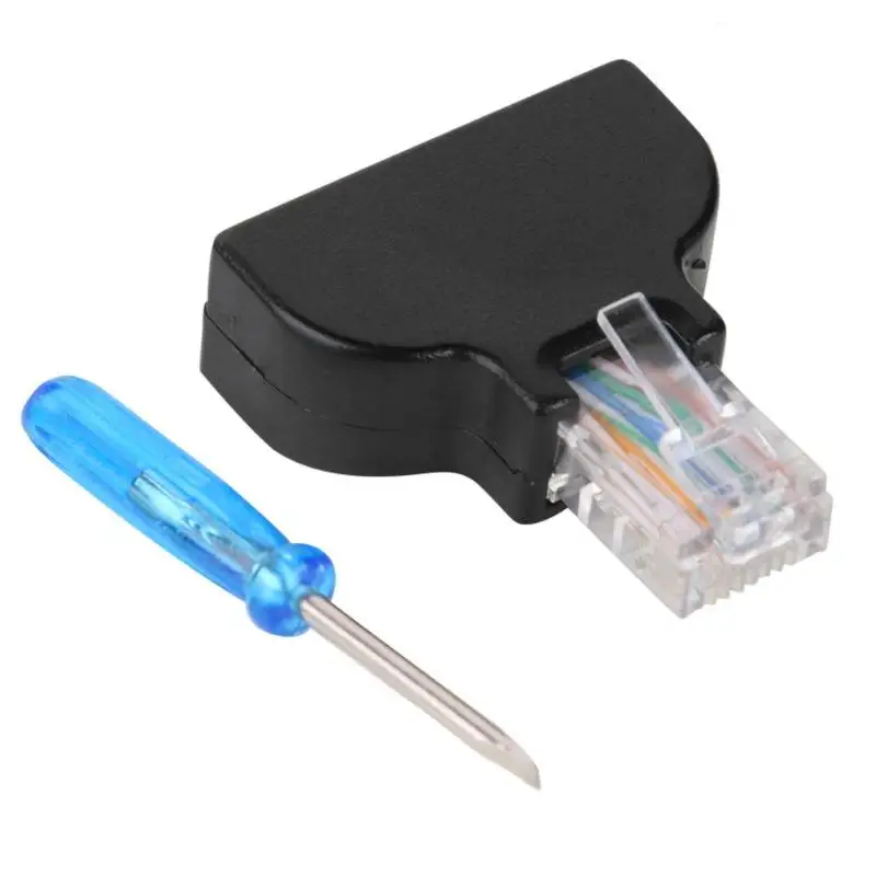 

ALLOYSEED RJ45 Ethernet Male to 8Pin Screw Terminal Adapter Converter For CCTV Camera Security Monitor System Cable Connector